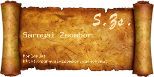 Sarnyai Zsombor névjegykártya
